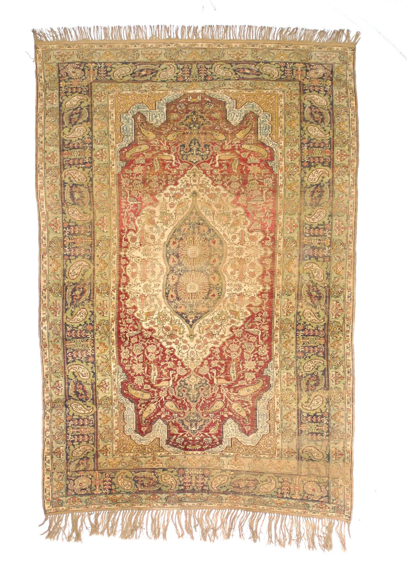 Fine Antique Silk Kayseri Rug 4'0