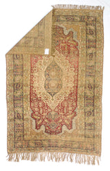 Fine Antique Silk Kayseri Rug 4'0" x 5' 11"