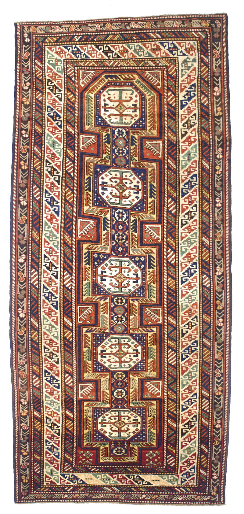 Antique Caucasian Kuba Rug 4'6