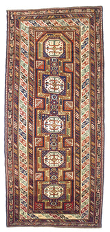 Antique Caucasian Kuba Rug 4'6" x 10' 1''