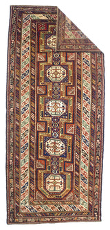 Antique Caucasian Kuba Rug 4'6" x 10' 1''