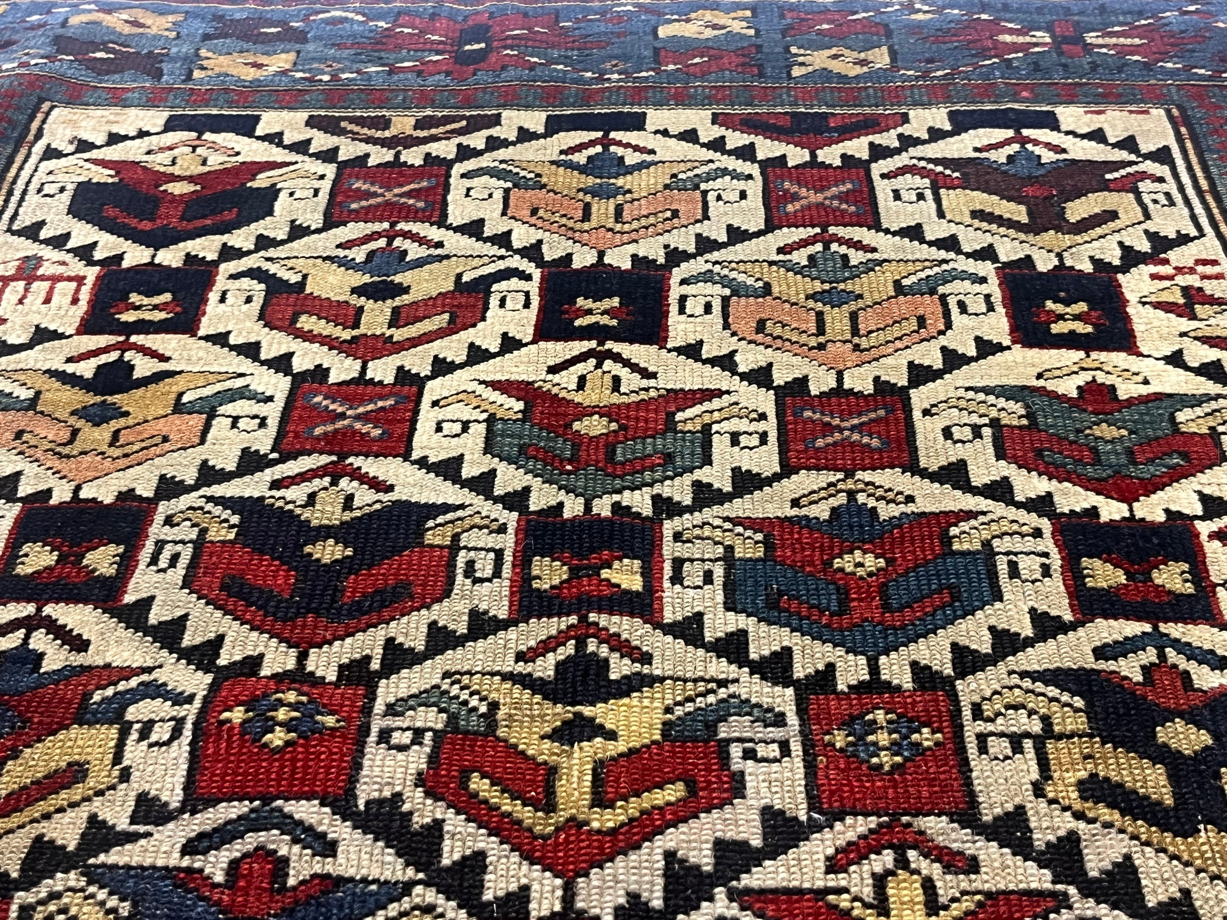 Antique Caucasian Kuba Rug 3'4" x 5' 0"