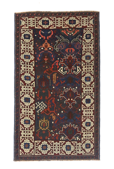 Antique Caucasian Kuba Bijov Rug 2'7