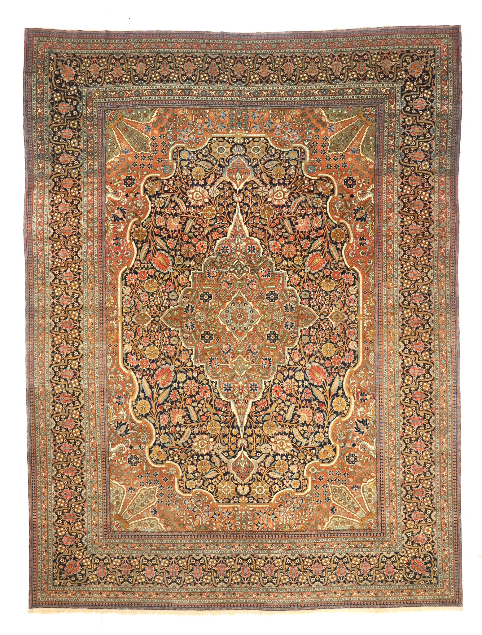 Antique  Mohtasham Kashan Rug 9' 2" x 12' 4"