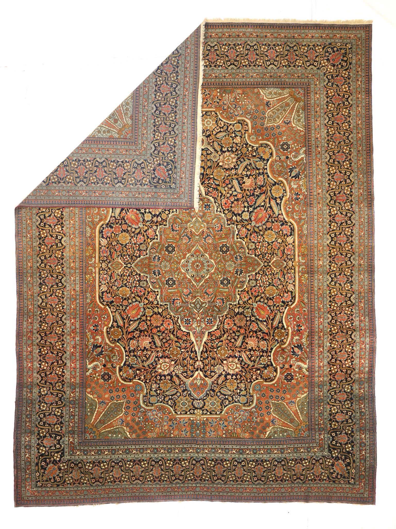 Antique  Mohtasham Kashan Rug 9' 2" x 12' 4"