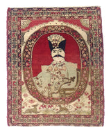 Fine Antique Pictorial Lavar Kerman Rug 2'0" x 2' 6"