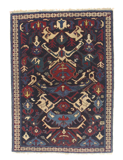 Antique Caucasian Kuba Rug 2'10