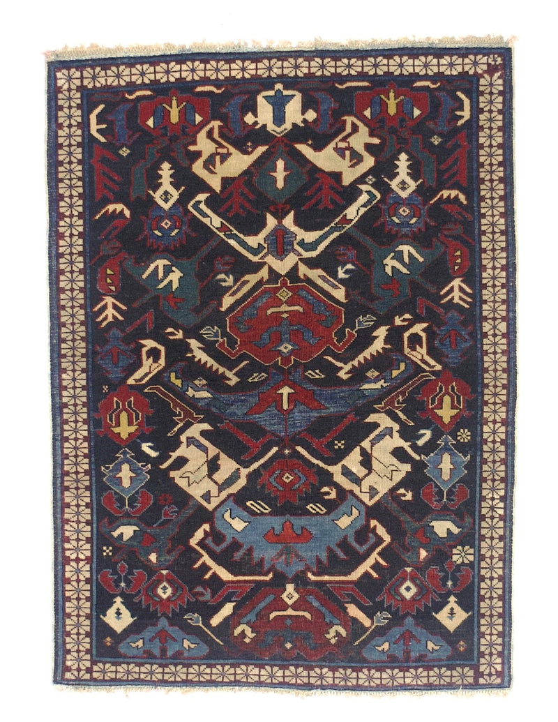 Antique Caucasian Kuba Rug 2'10
