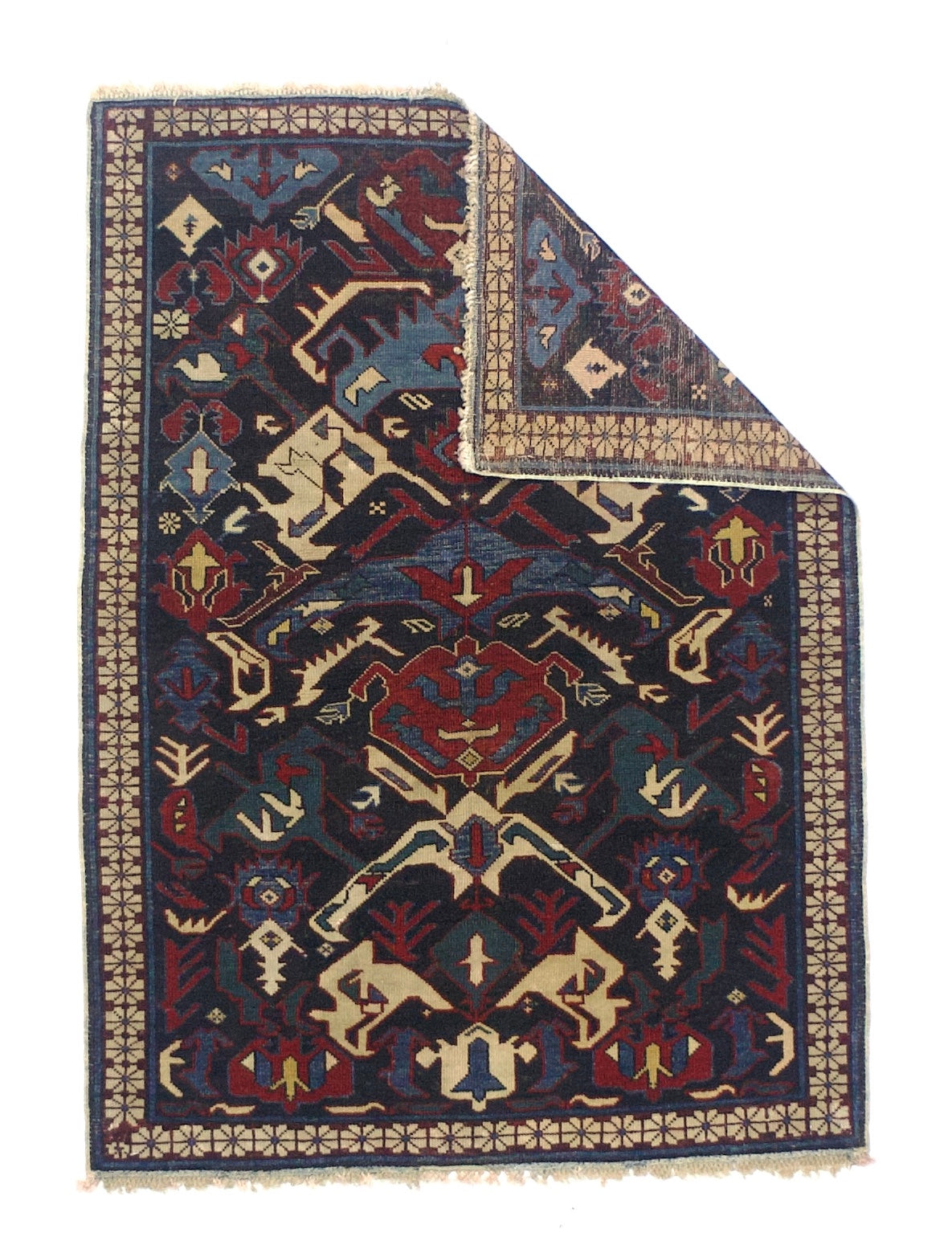 Antique Caucasian Kuba Rug 2'10" x 3' 10''