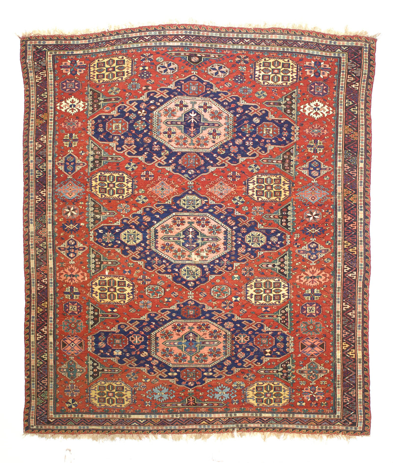 Fine Antique Caucasian Sumak Rug 7' 8'' x 9' 1''