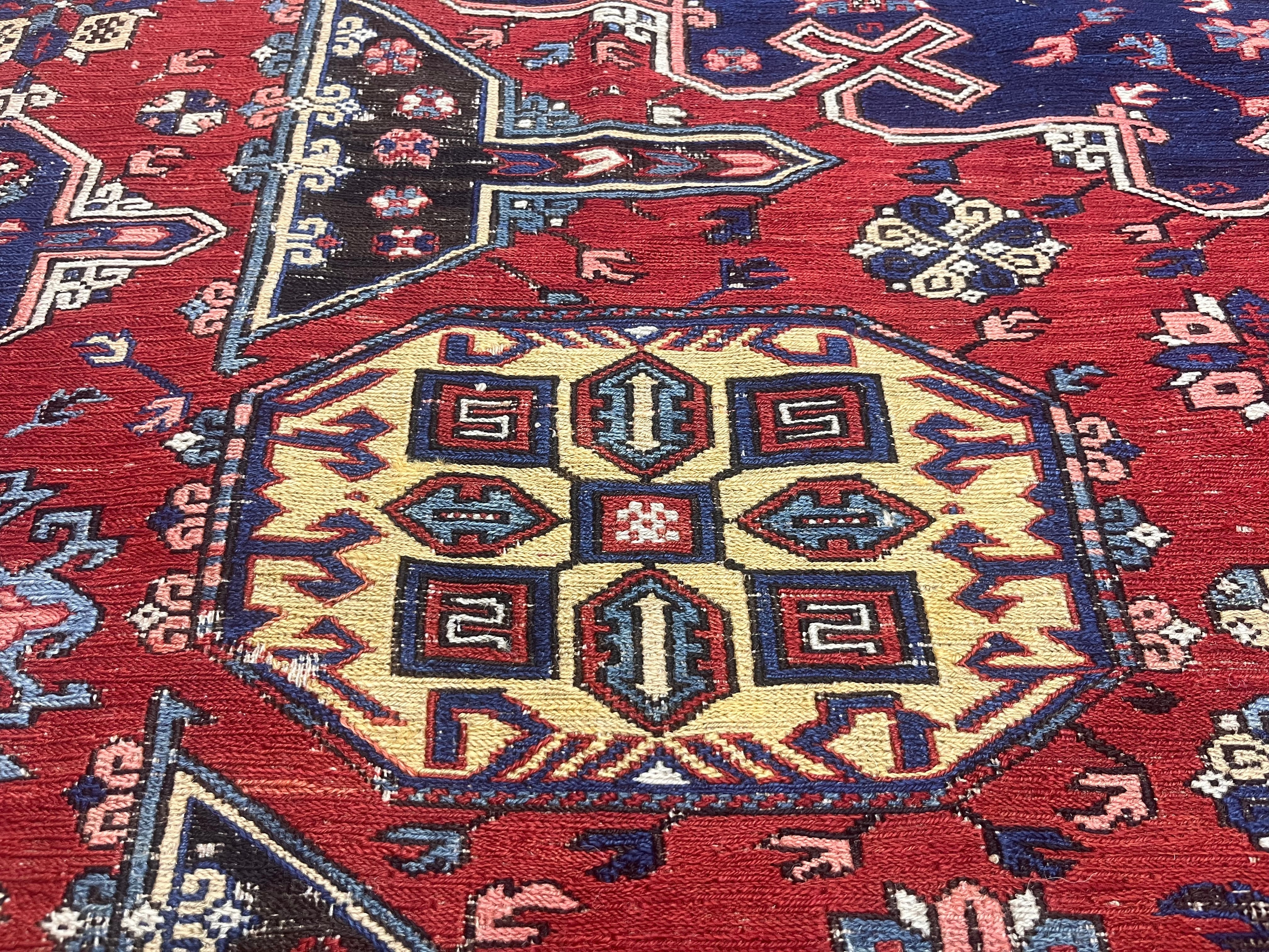 Fine Antique Caucasian Sumak Rug 7' 8'' x 9' 1''