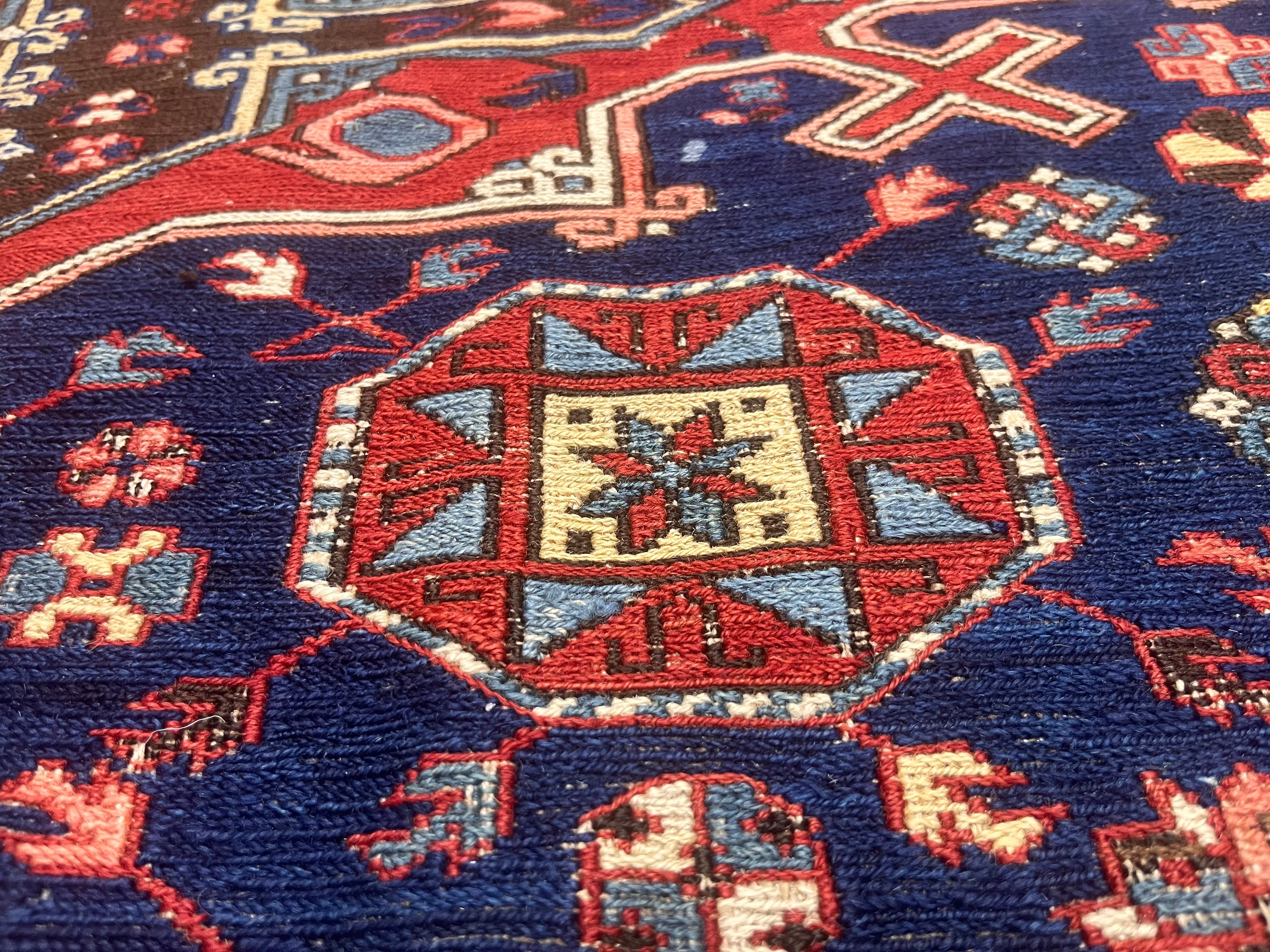 Fine Antique Caucasian Sumak Rug 7' 8'' x 9' 1''
