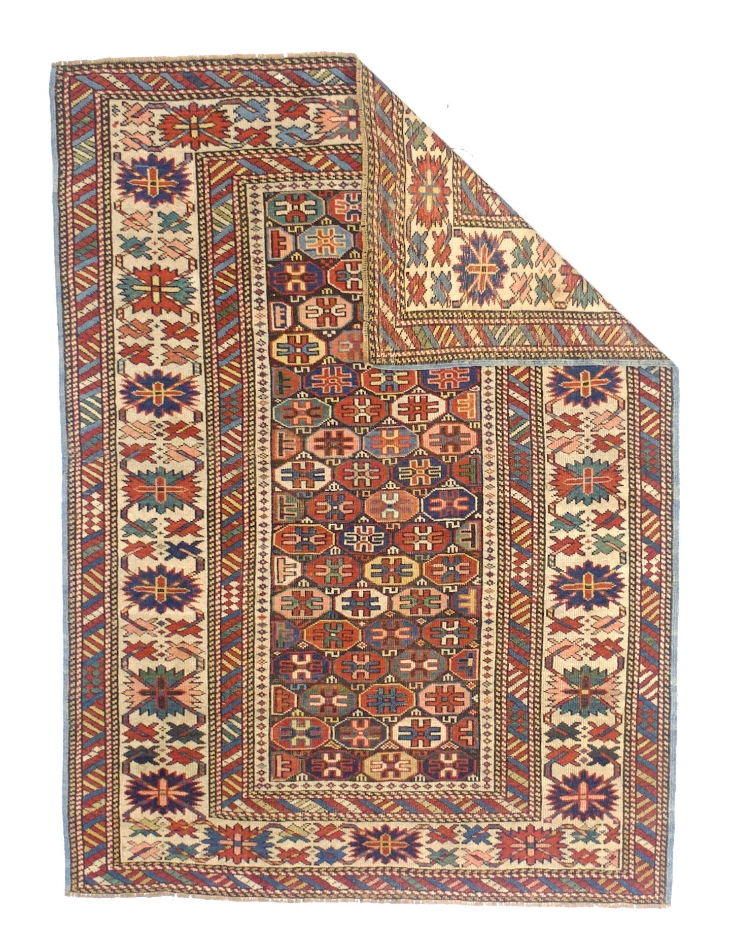 Antique Caucasian Shirvan Rug 3' 6" x 4' 10"