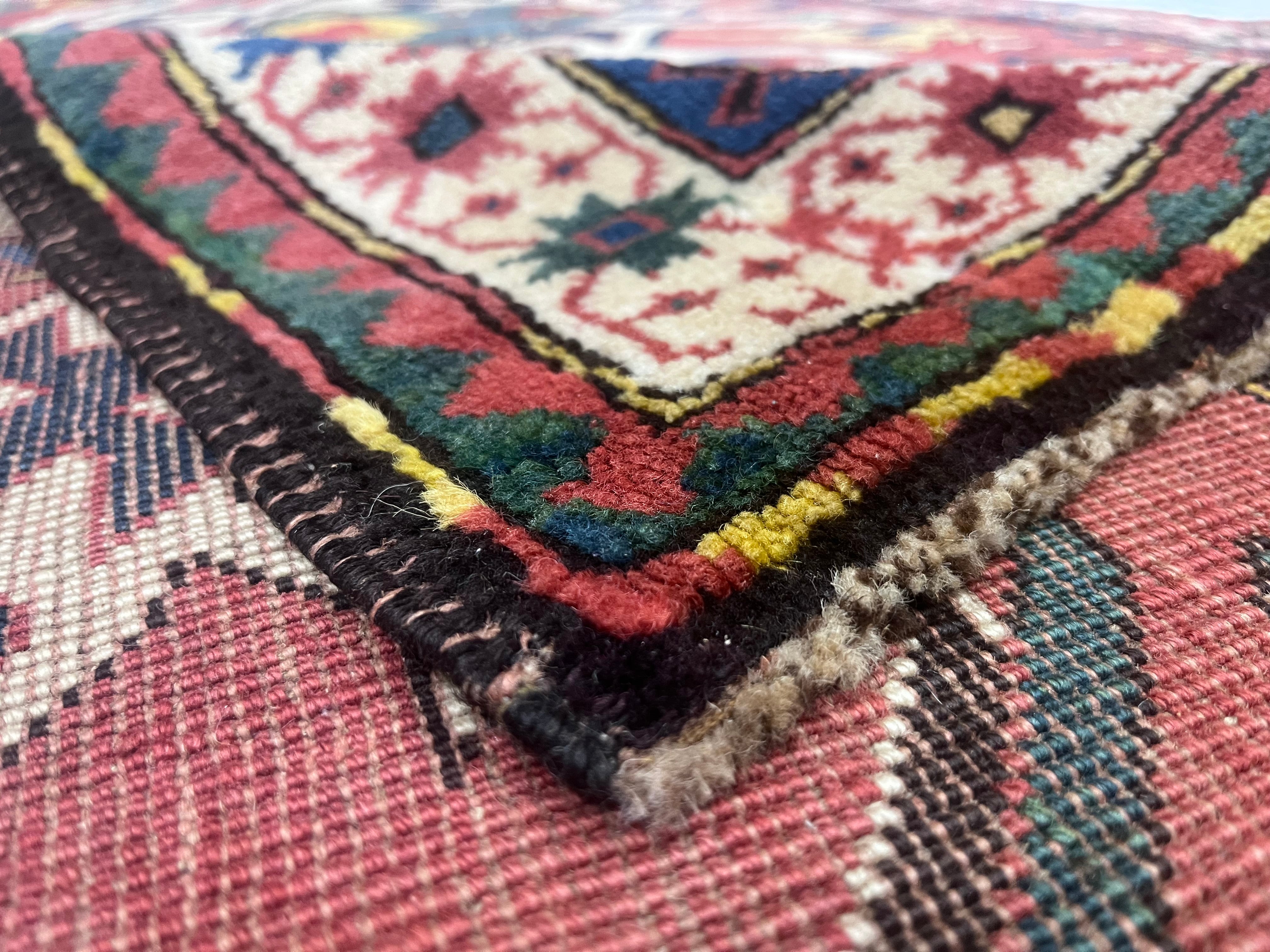 Fine Antique Caucasian Kazak Wool Rug 4'9" x 7' 2"