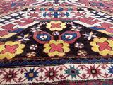 Fine Antique Caucasian Kazak Wool Rug 4'9" x 7' 2"