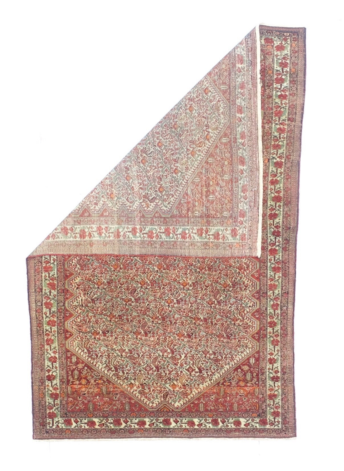 Antique  Mishan Malayer Rug 4'3" x 6' 6"