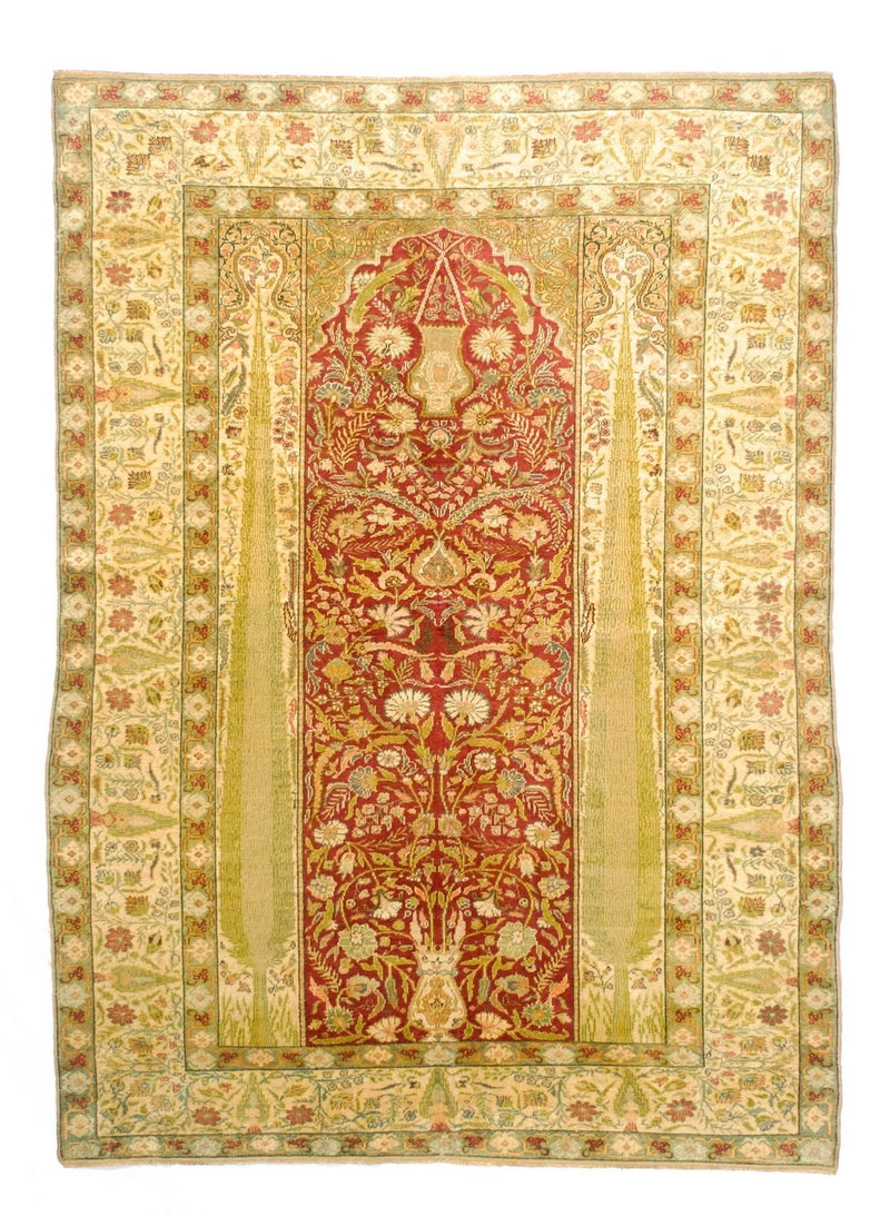 Antique Silk Rug 4'4