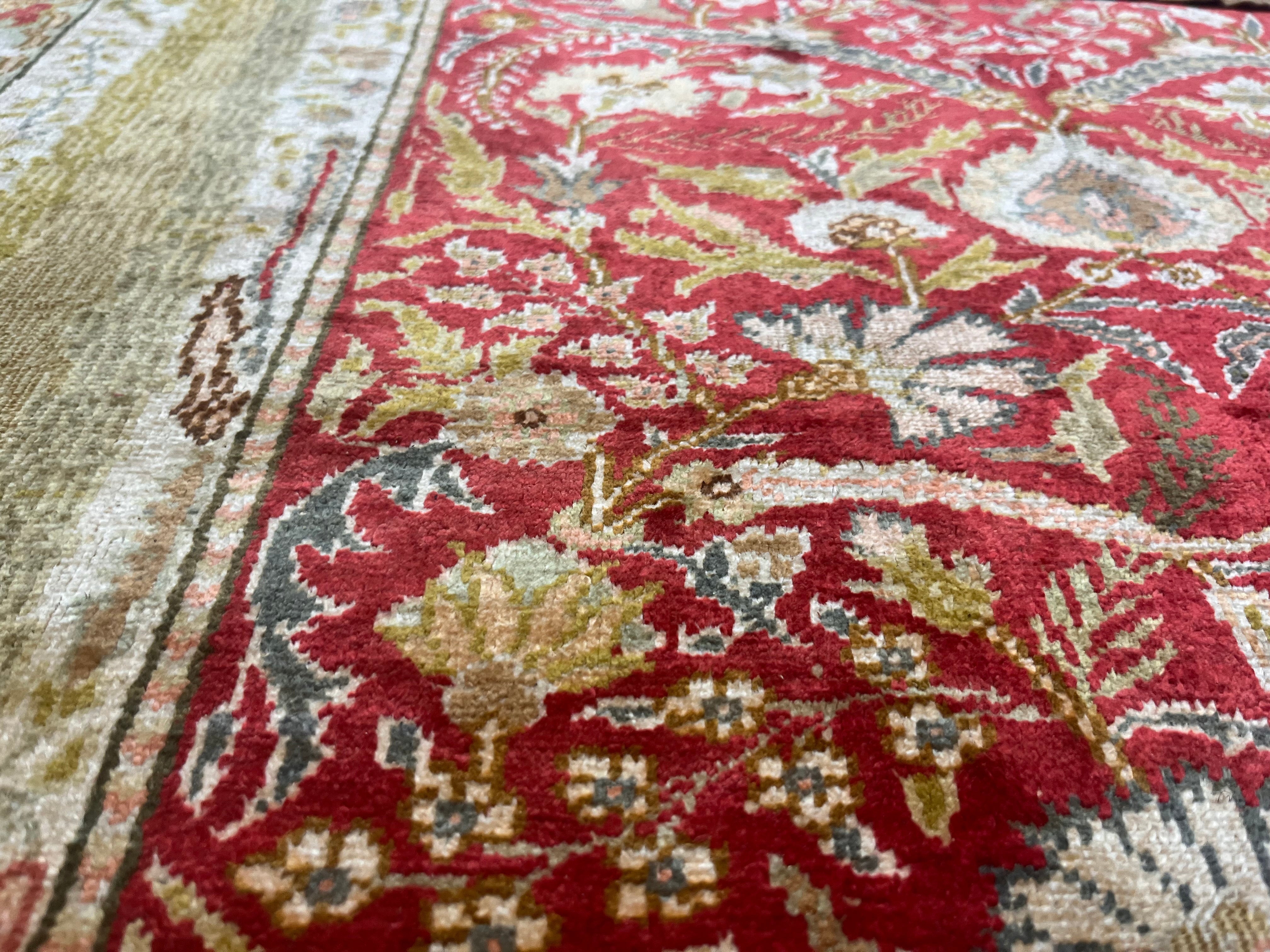 Antique Silk Rug 4'4" x 6' 6"