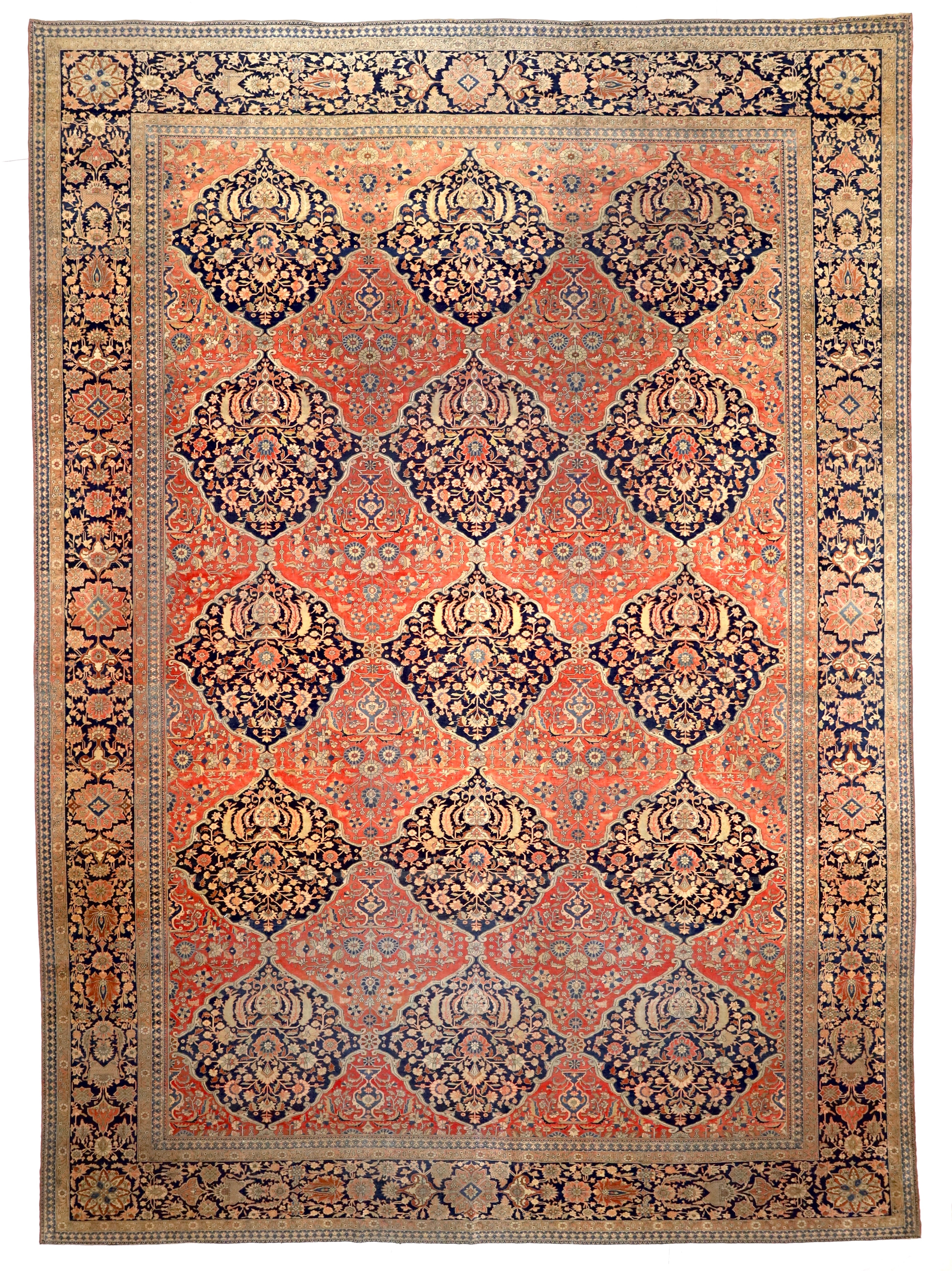 Antique  Mohtasham Kashan Rug 10' 4'' x 14' 6''