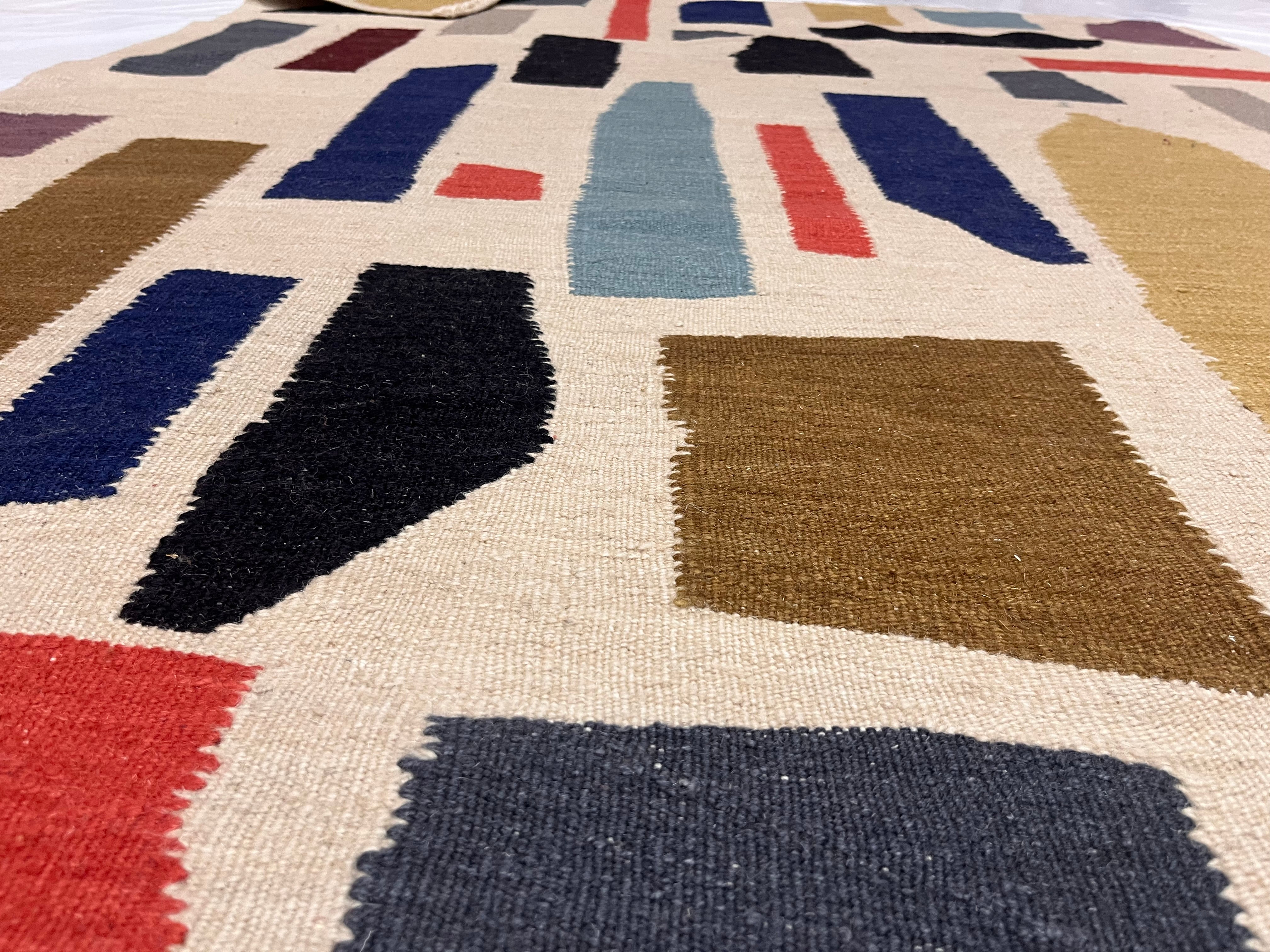 Fine Vintage Swedish Kilim Wool Rug 6'1" x 8' 10"
