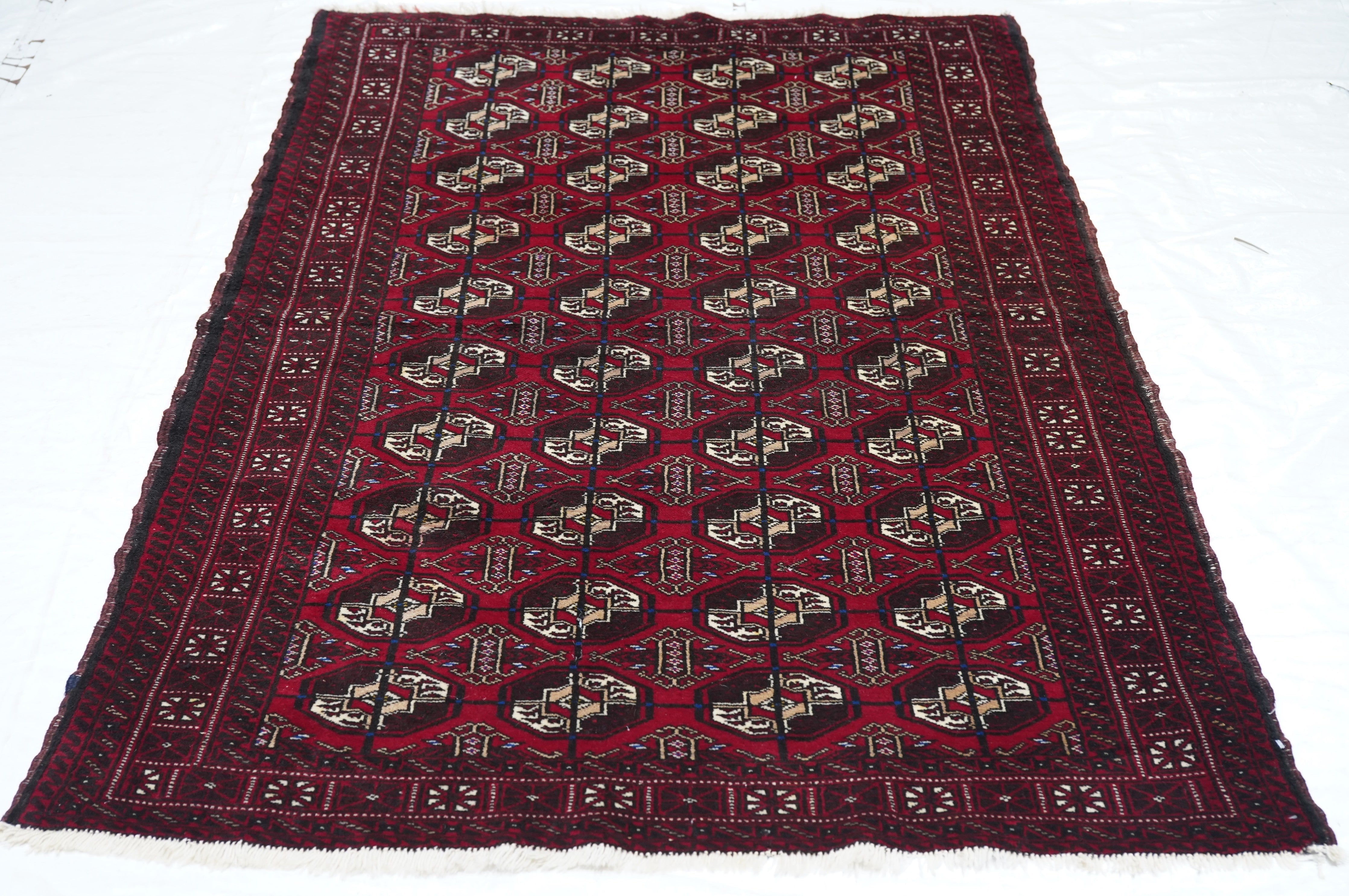 Vintage Bokara Rug 4'0" x 5'10''