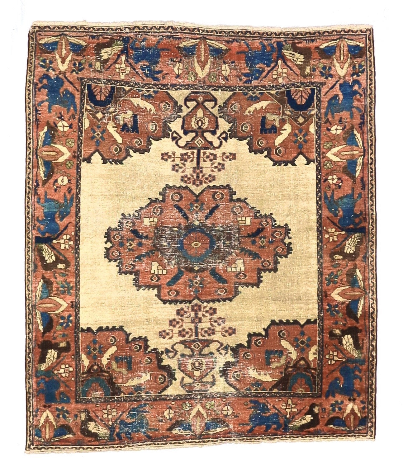 Antique  Afshar Rug 3'4" x 4' 0"