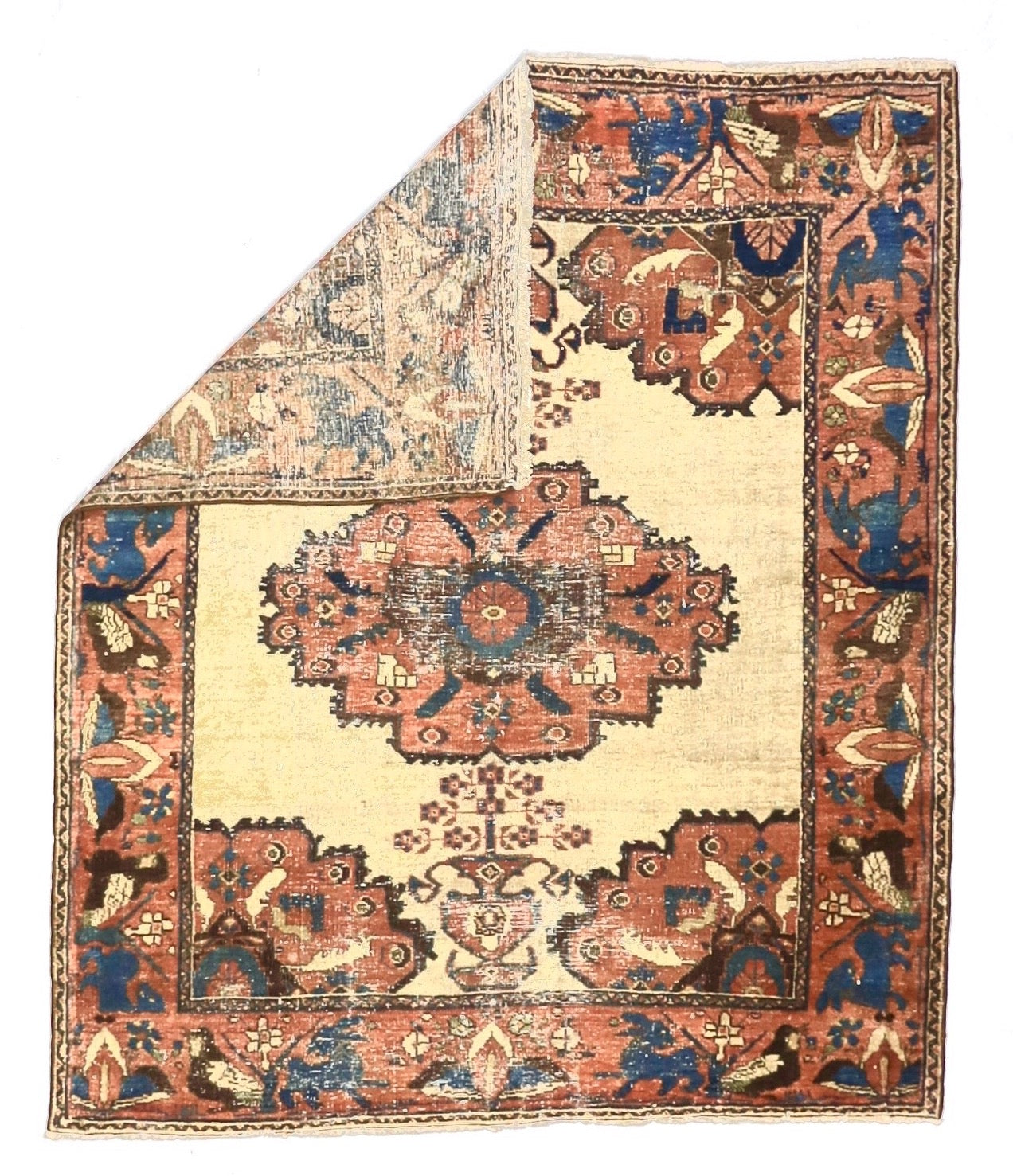 Antique  Afshar Rug 3'4" x 4' 0"
