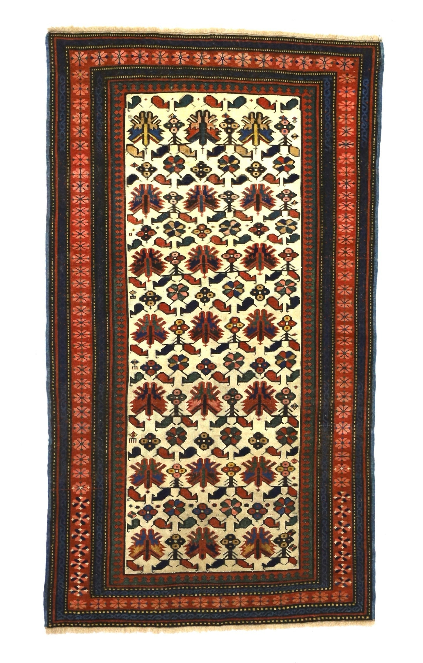 Antique Caucasian Kuba Rug 2'11" x 5' 3''