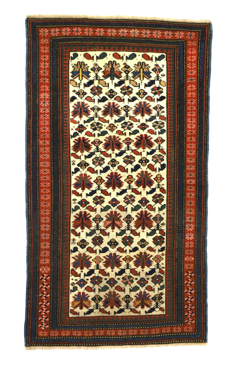 Antique Caucasian Kuba Rug 2'11