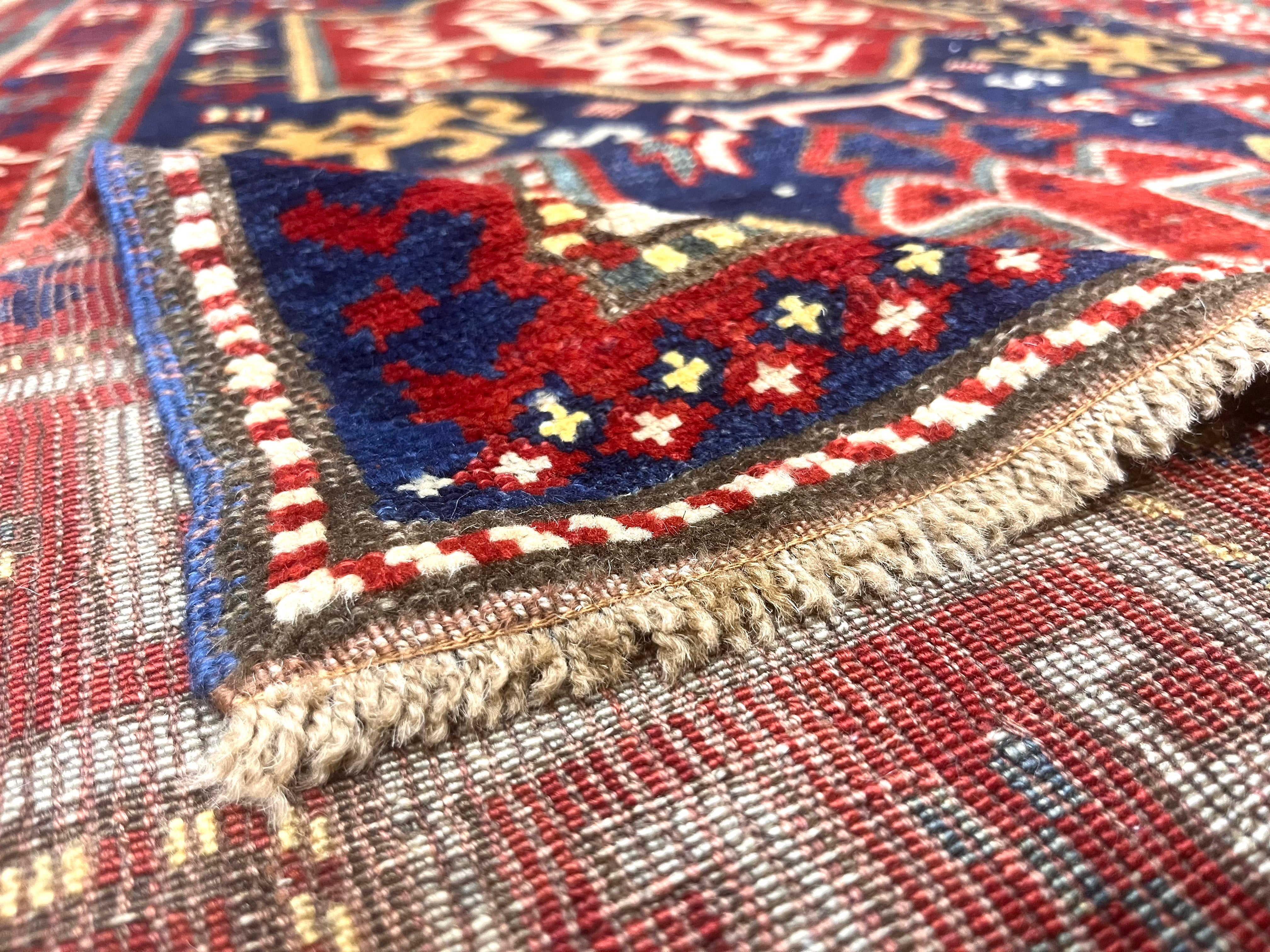 Antique Caucasian Kazak Rug 5'1" x 7' 4''