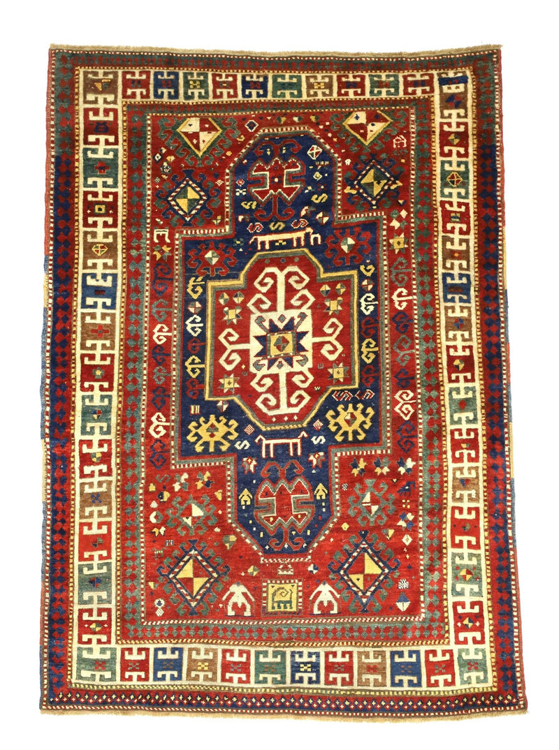 Antique Caucasian Kazak Rug 5'1