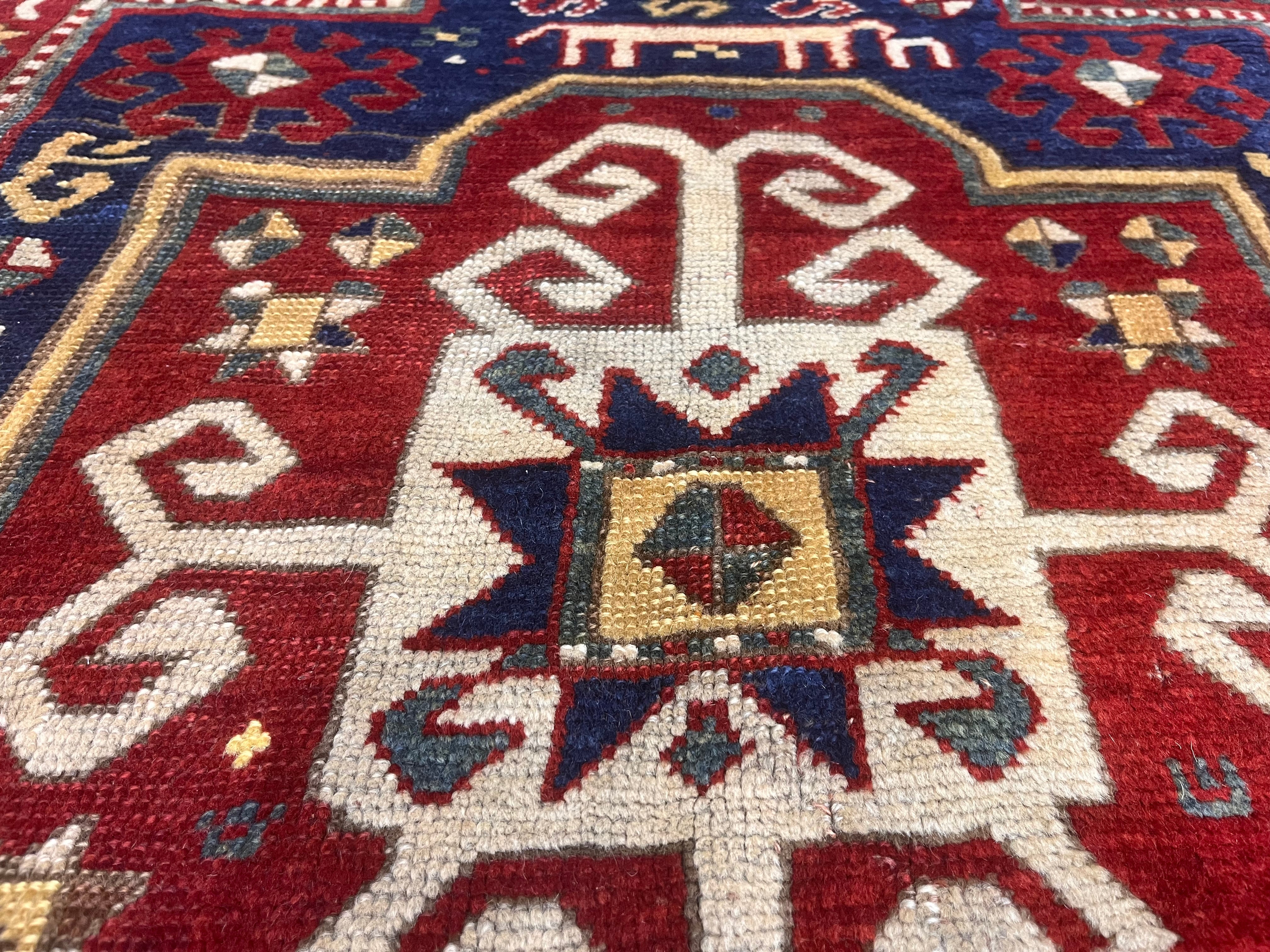 Antique Caucasian Kazak Rug 5'1" x 7' 4''