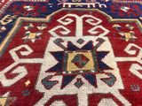 Antique Caucasian Kazak Rug 5'1" x 7' 4''