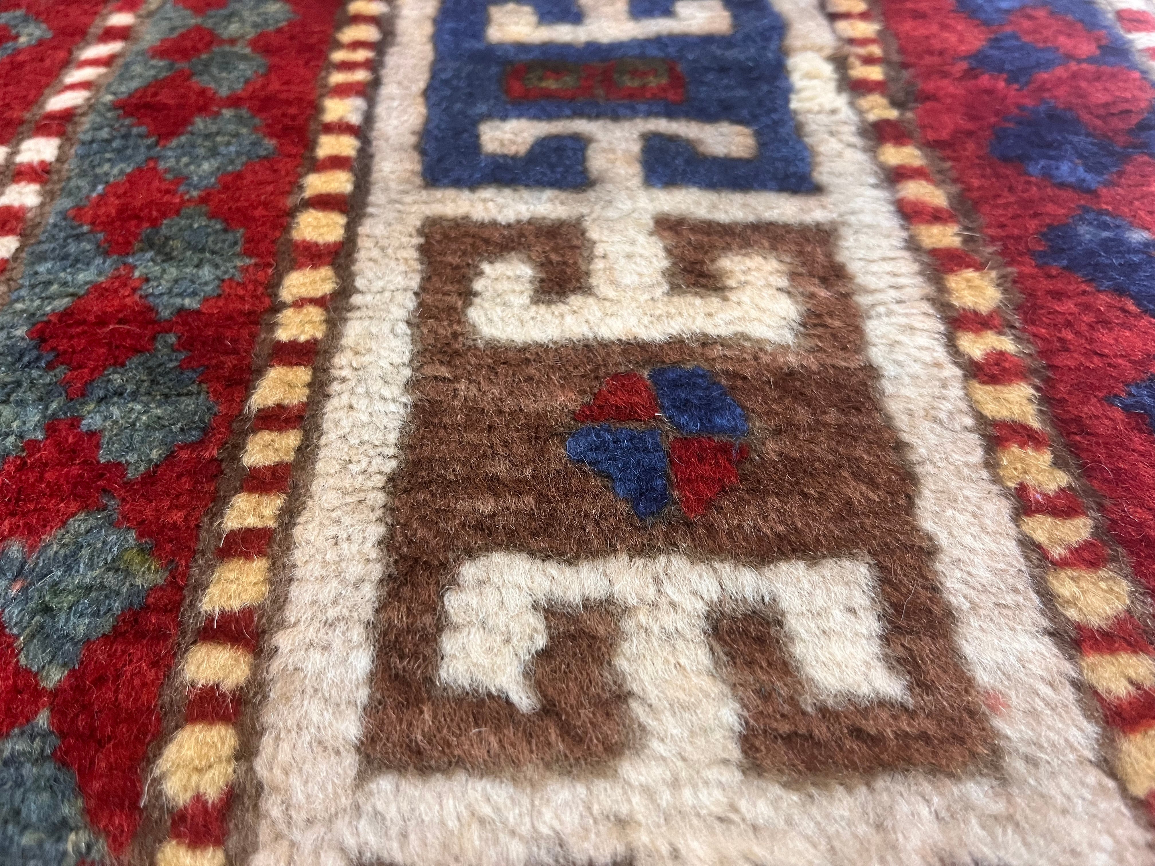 Antique Caucasian Kazak Rug 5'1" x 7' 4''