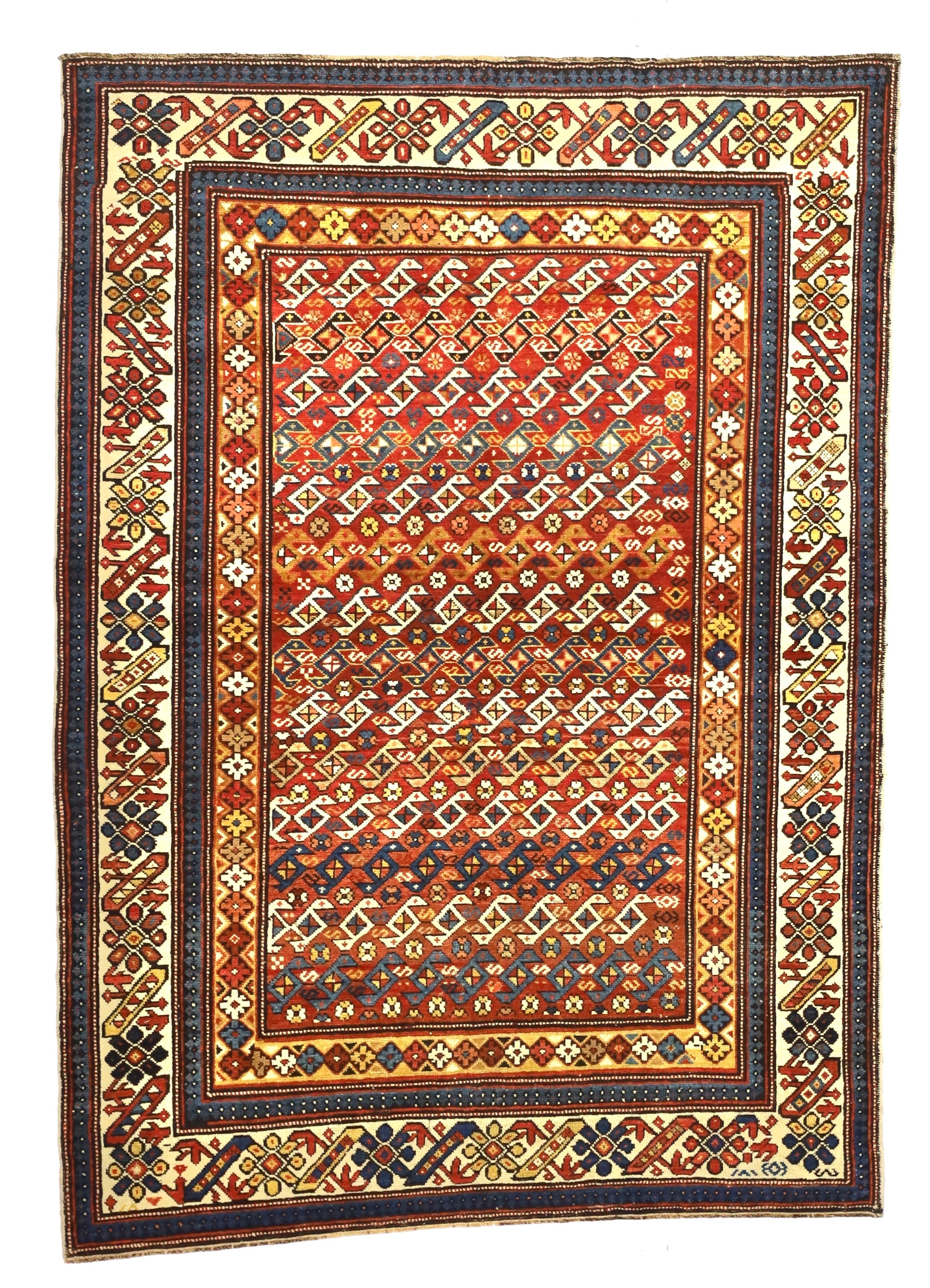 Antique Caucasian Kuba Rug 3'11" x 5' 8''