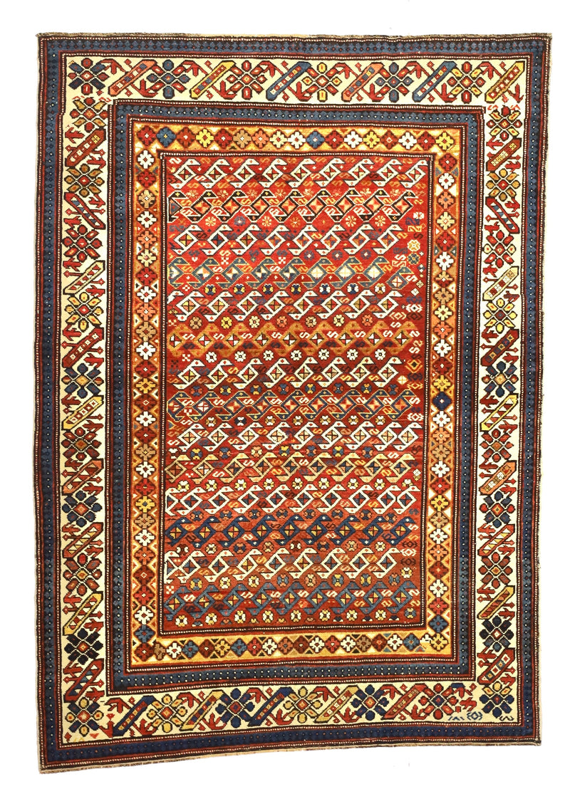 Antique Caucasian Kuba Rug 3'11