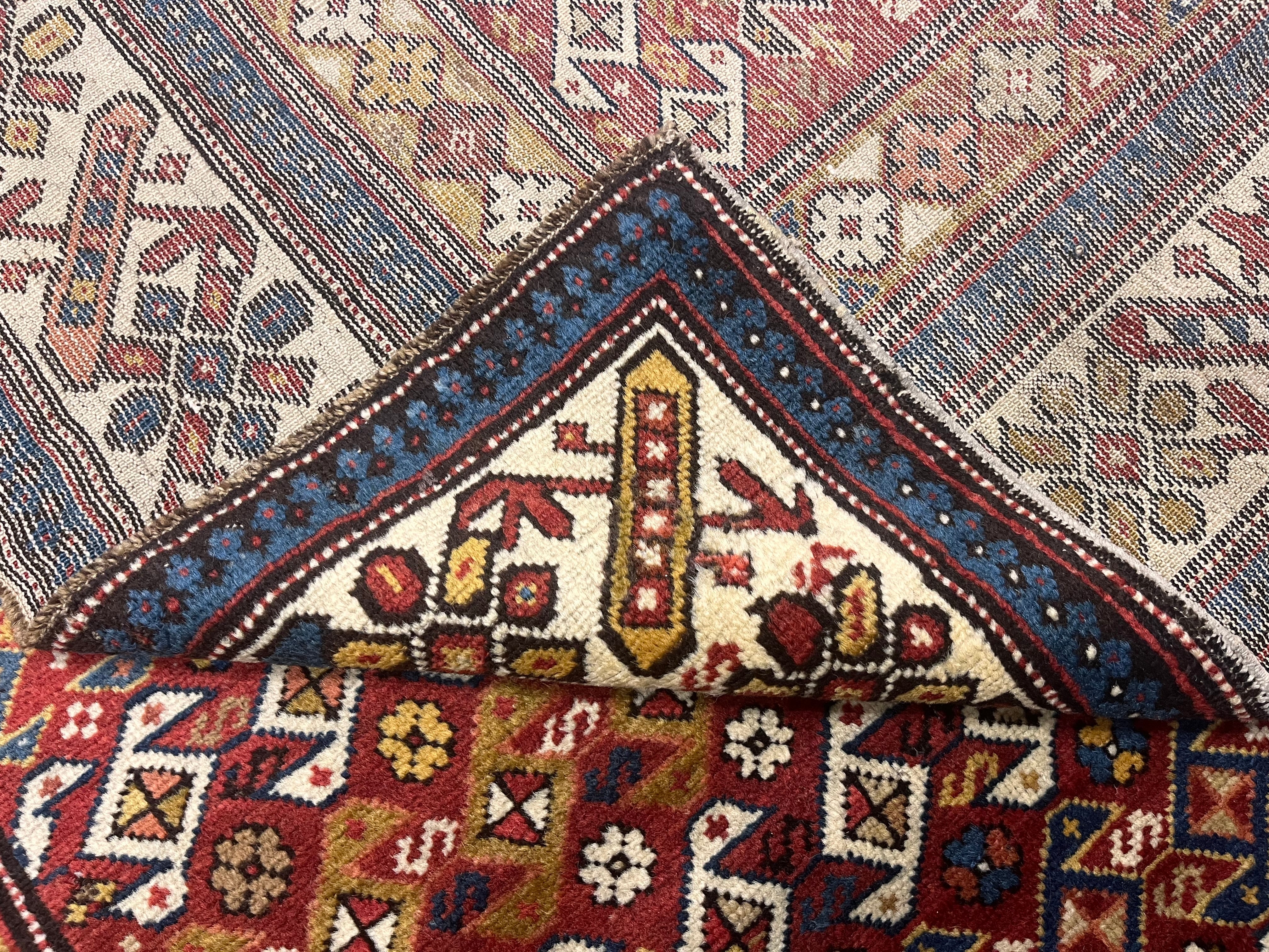 Antique Caucasian Kuba Rug 3'11" x 5' 8''