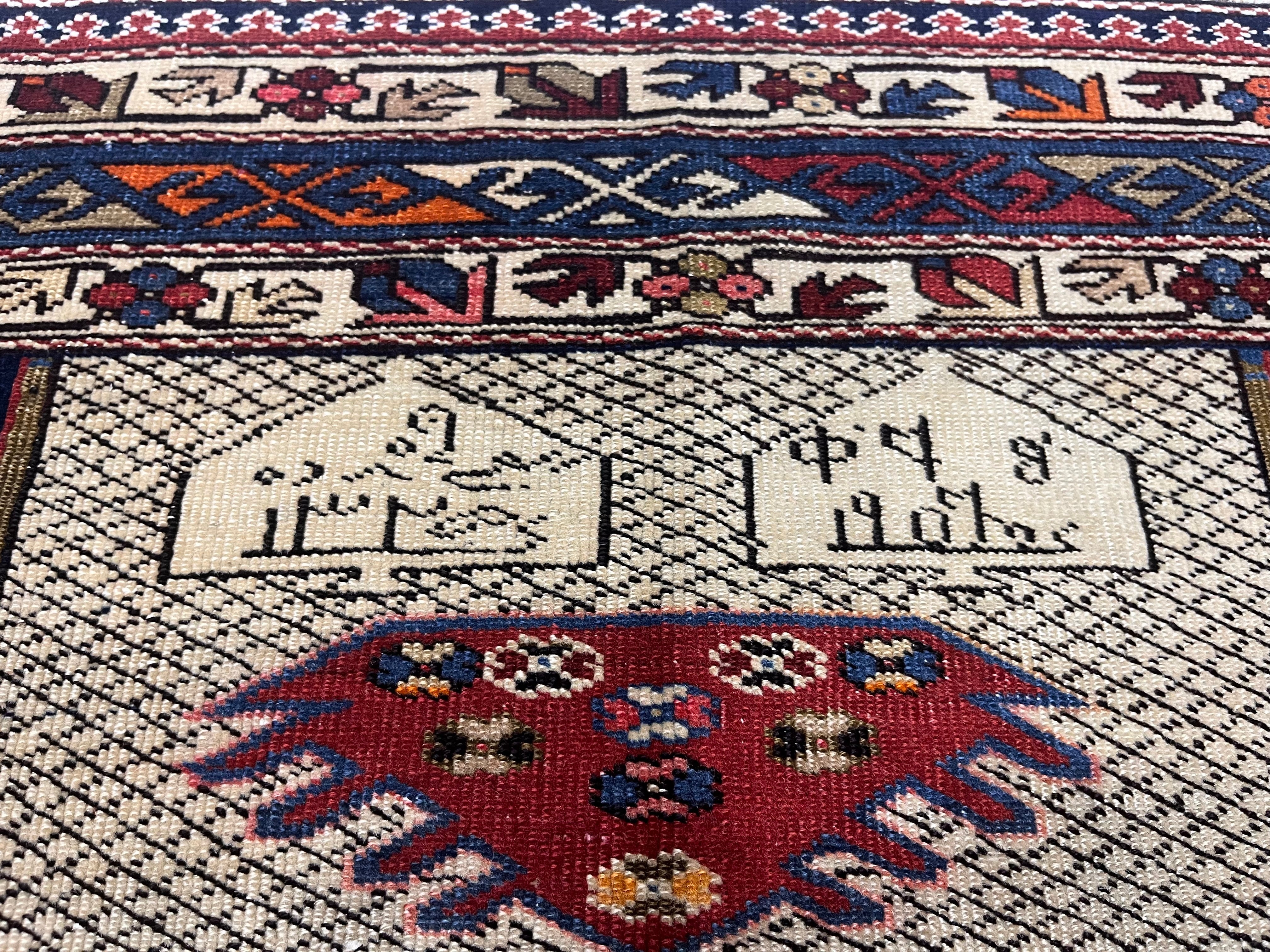Antique Caucasian Kuba Shirvan Rug 4'0" x 6' 2"