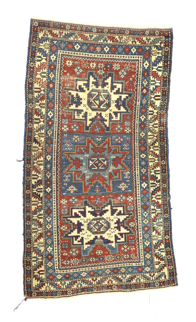 Antique Caucasian Lezgi Rug 3' 1