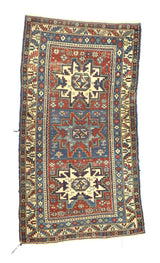 Antique Caucasian Lezgi Rug 3' 1" x 5' 7"