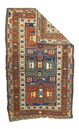 Antique Caucasian Kazak Rug 3'6" x 5' 8"