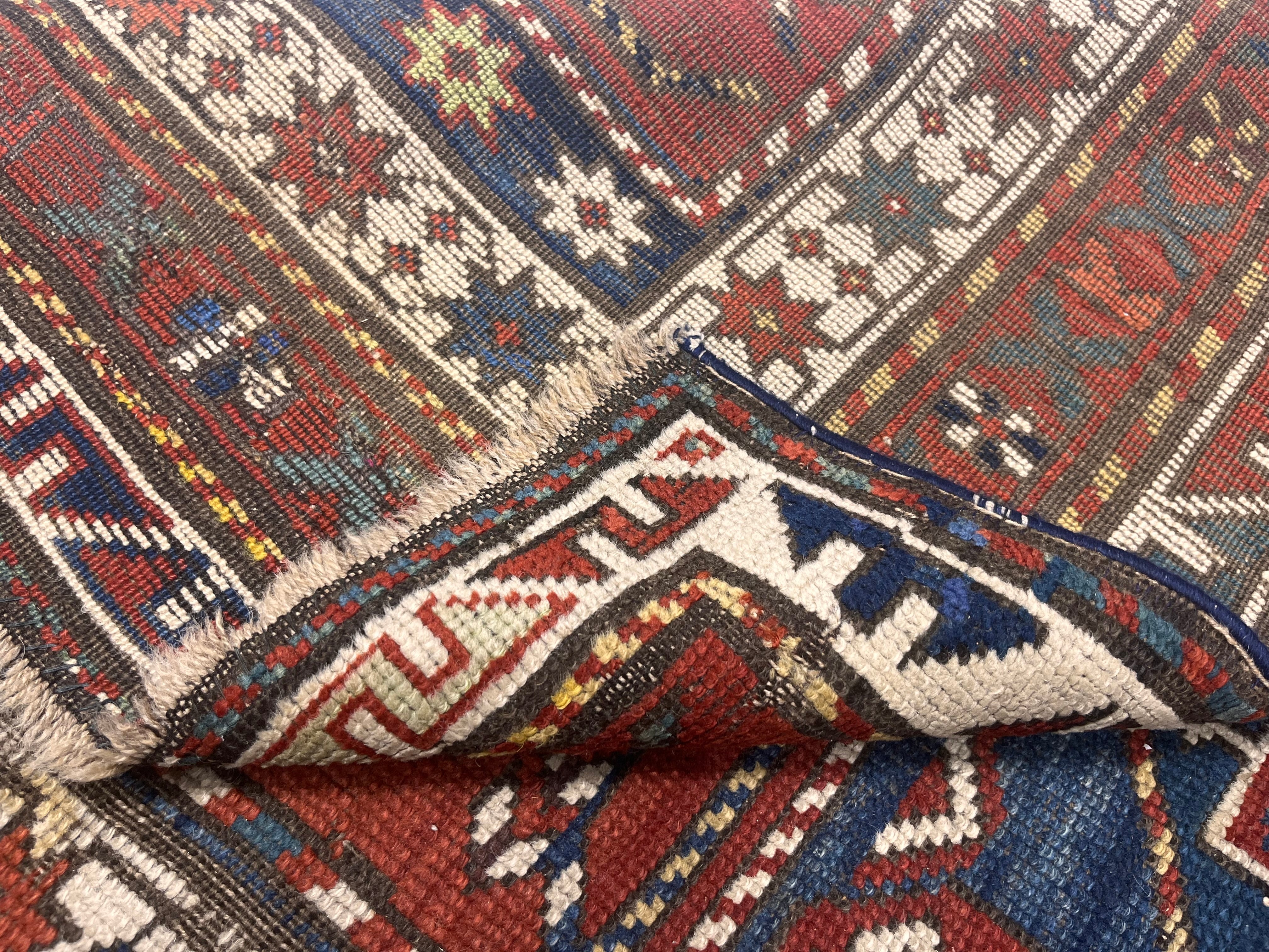 Antique Caucasian Kazak Rug 3'6" x 5' 8"