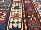 Antique Caucasian Kazak Rug 3'6" x 5' 8"