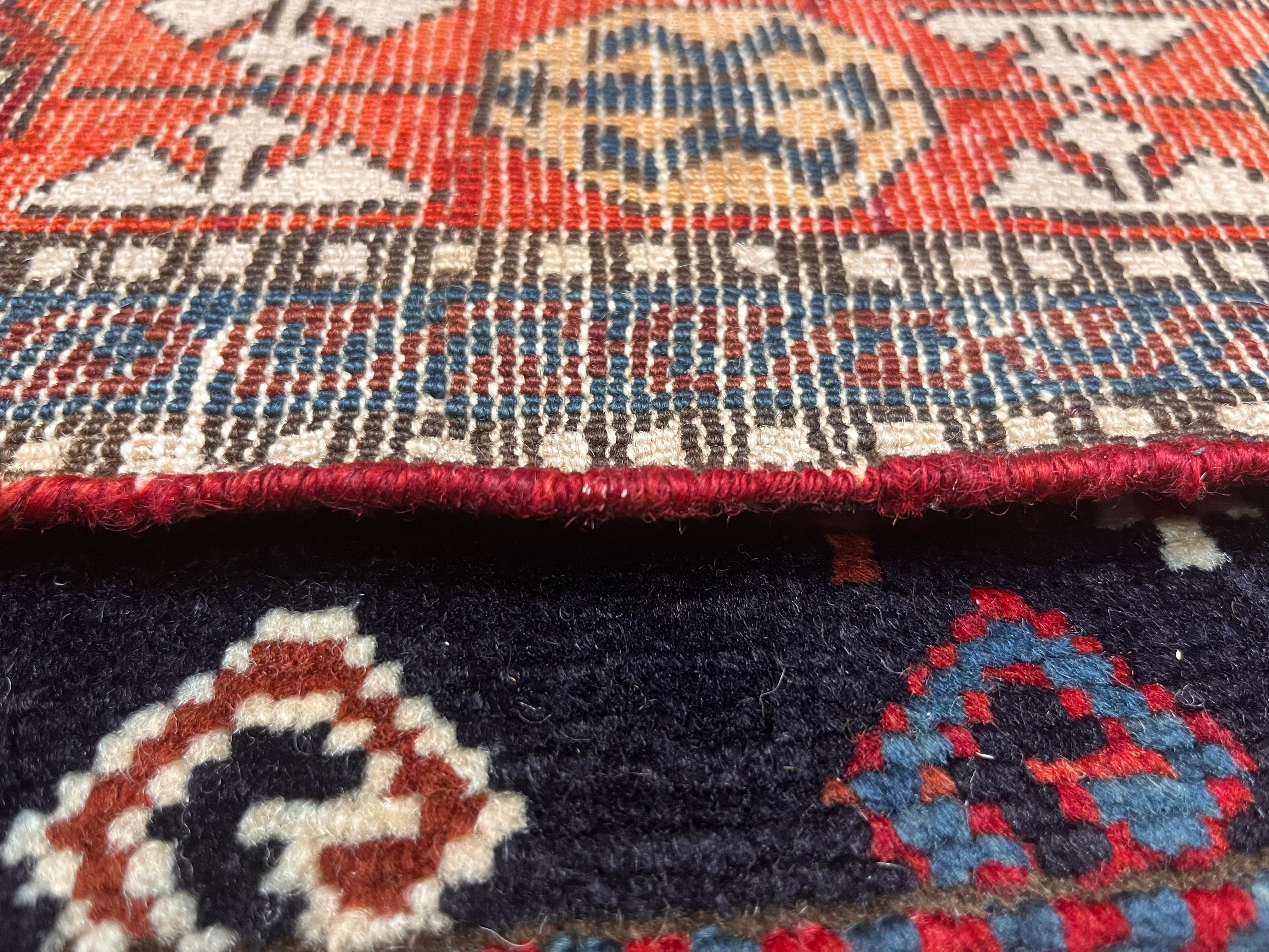 Antique Caucasian Akstafa Long Rug 4'2" x 9' 3''