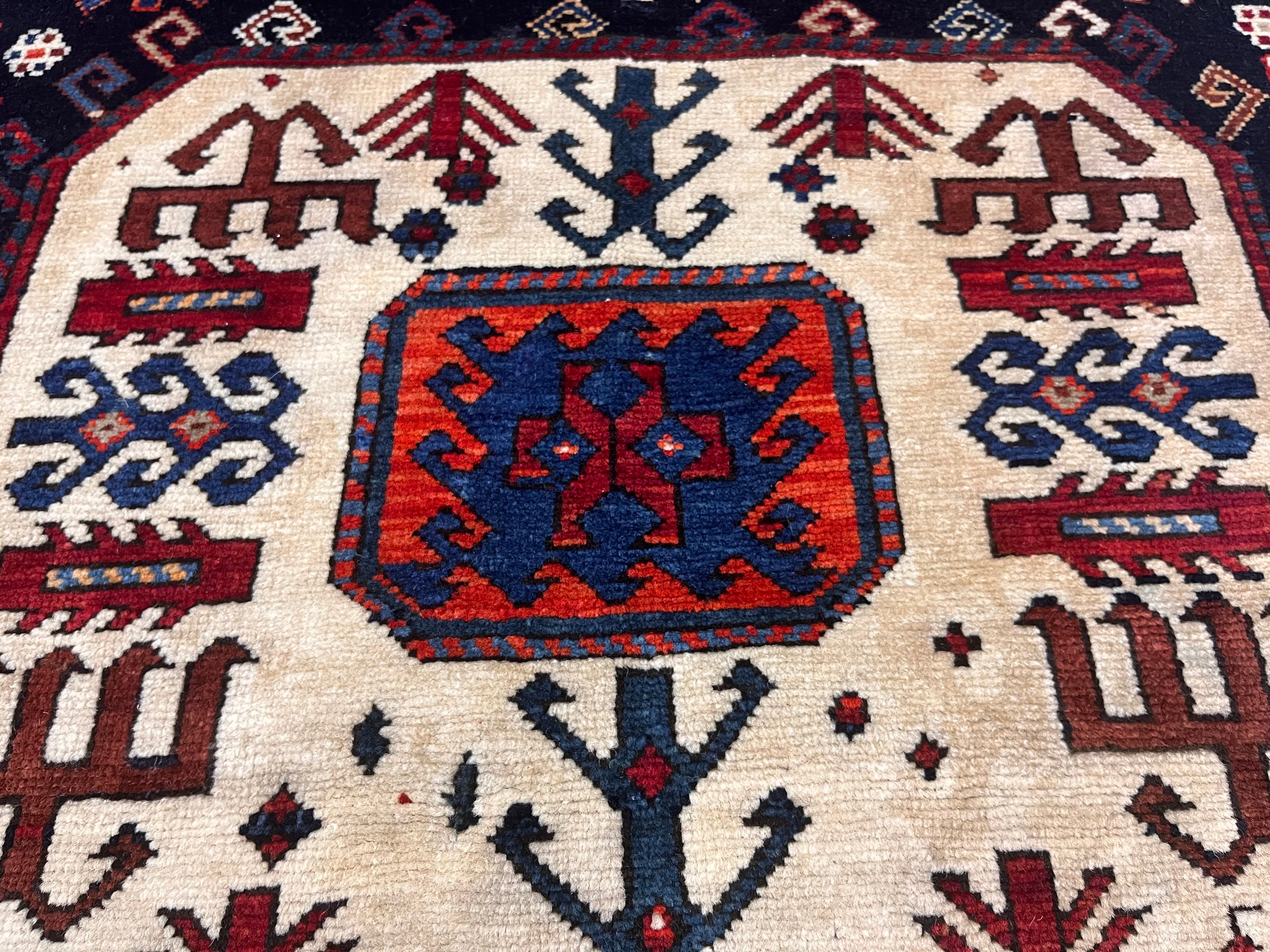 Antique Caucasian Akstafa Long Rug 4'2" x 9' 3''