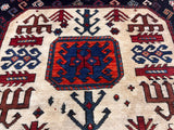 Antique Caucasian Akstafa Long Rug 4'2" x 9' 3''