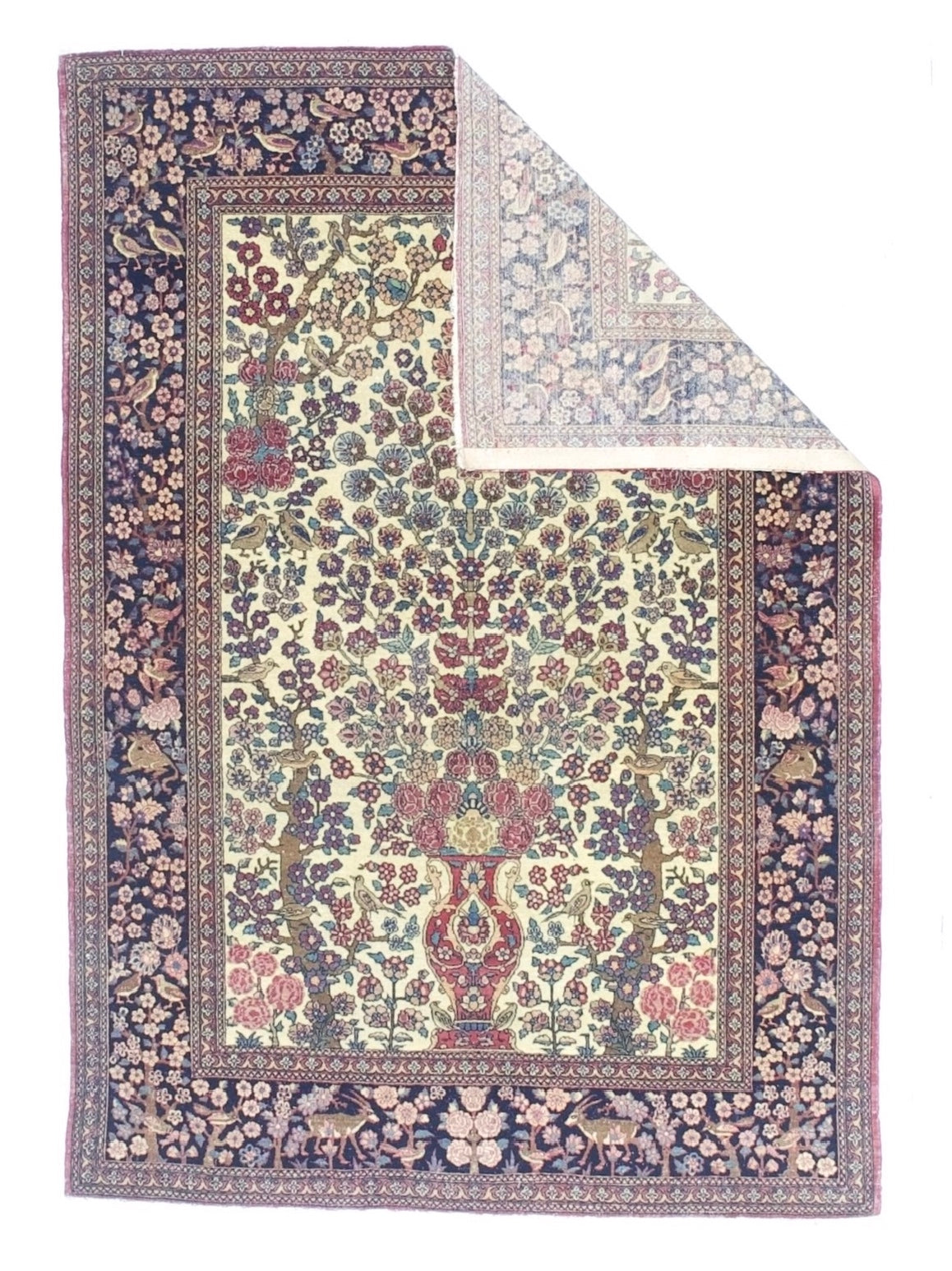 Antique Persian Tehran Rug 4'7" x 6' 6"