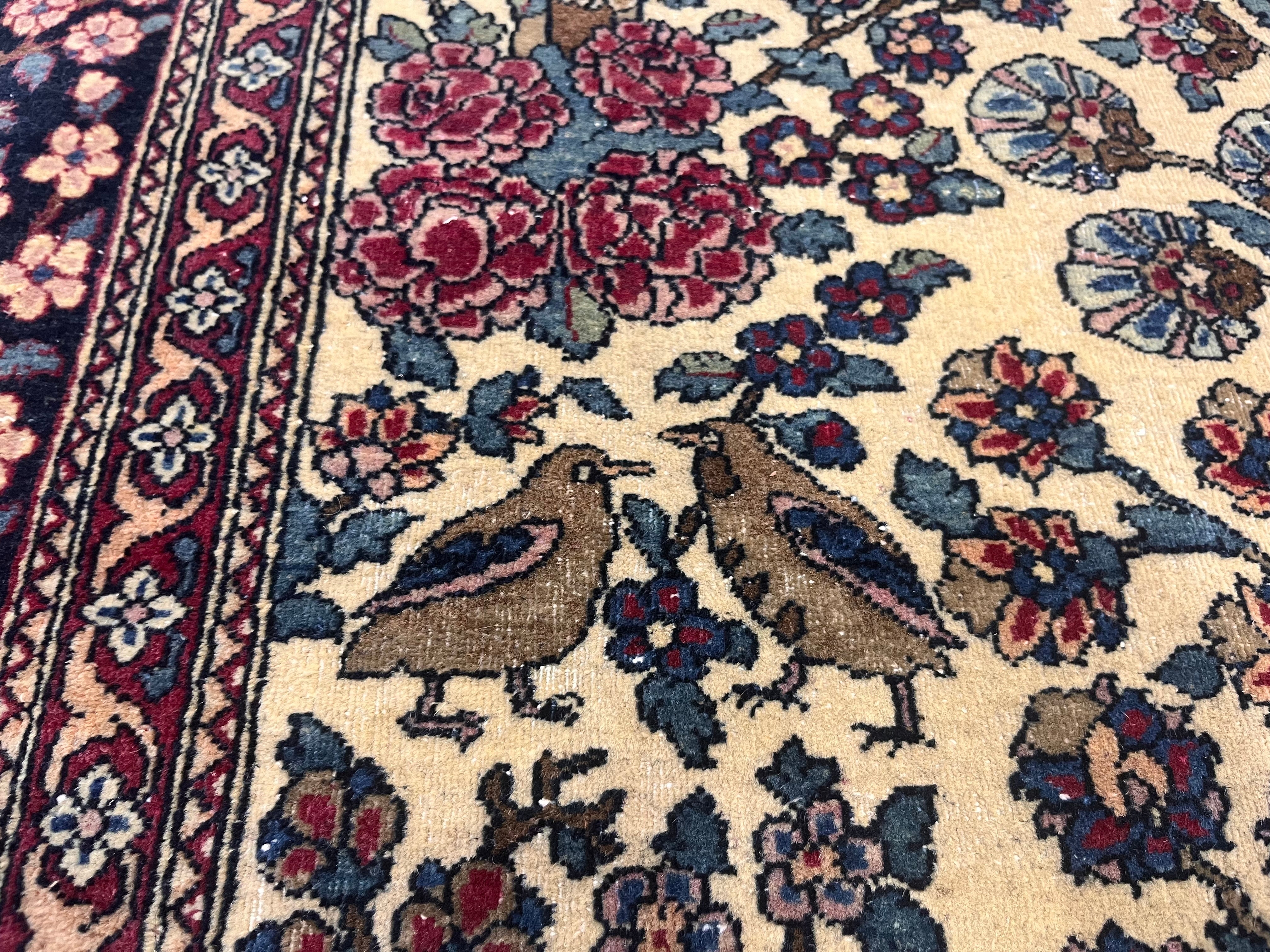 Antique Persian Tehran Rug 4'7" x 6' 6"