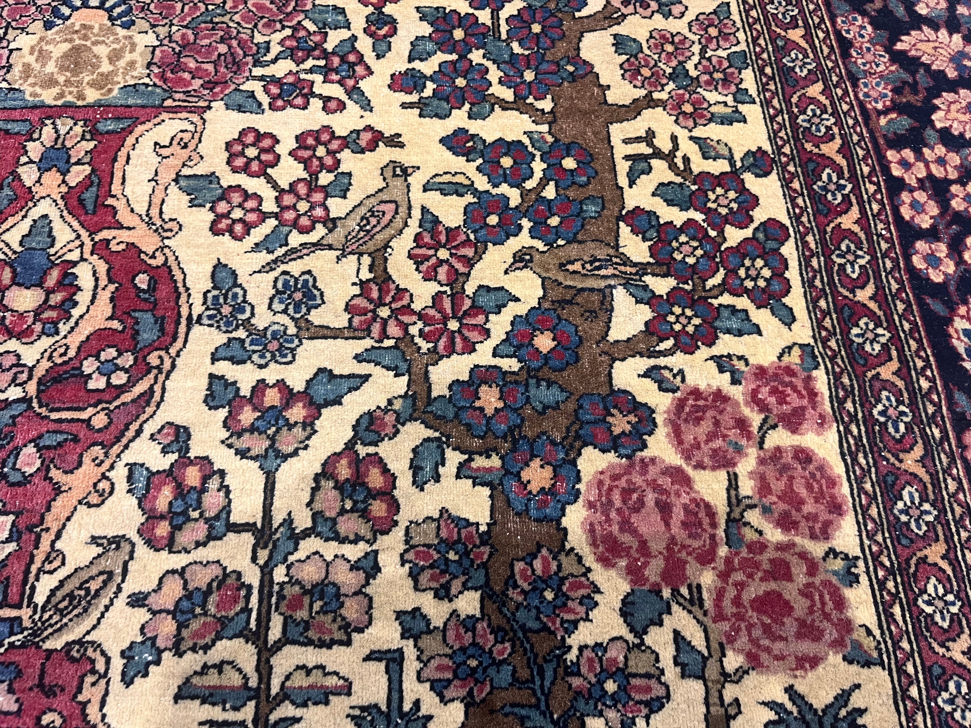 Antique Persian Tehran Rug 4'7" x 6' 6"