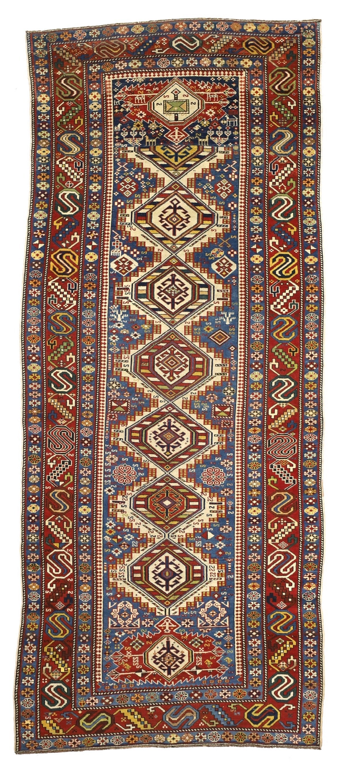 Antique Caucasian Shirvan Rug 3'9" x 8' 11''